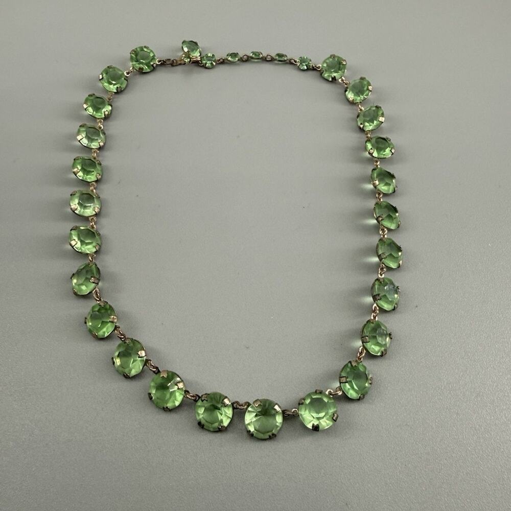 Antique Art Deco Mixed UV Reactive Glass Rivière Necklace Uranium Manganese UV - Picture 9 of 16